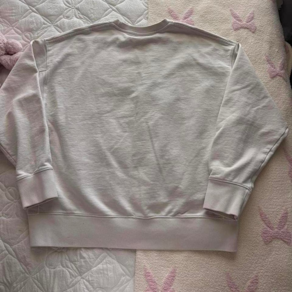 cream and red thick embroidered nike mens oversized crewneck sweatshirt - Picture 5 of 8